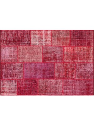 Apex Halı El Dokuması Patchwork Vintage Yün-Pamuk Kırmızı Halı 35835 161 x 229 cm