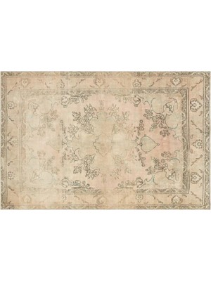 Apex Halı El Dokuması Vintage Yün-Pamuk Bej Halı 36156 187 x 284 cm