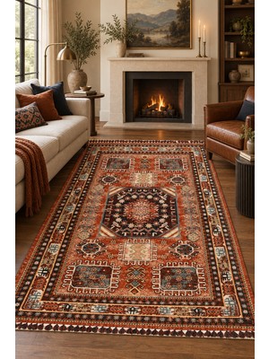 Ally Carpet Gahane Efnan Kiremit Oturma Odası Salon Robot Süpürge Uyumlu Kolay Temizlenebilir Saçaklı Kilim Hali