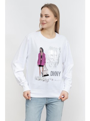 Dkny L/s Pink Jkt Cnvrsnl Women's Knitwear White