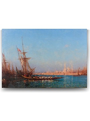 Pratik Ev Felix Ziem – View Of Istanbul Görseli, 100X70 cm Tablo