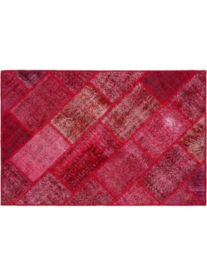 Apex Halı El Dokuması Patchwork Vintage Yün-Pamuk Kırmızı Halı 34128 122 x 184 cm