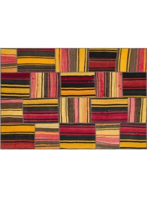 Apex Halı El Dokuması Patchwork Vintage Yün-Pamuk Naturel Halı 36360 157 x 228 cm
