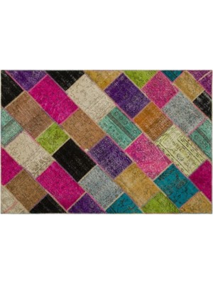 Apex Halı El Dokuması Patchwork Vintage Yün-Pamuk Multi Naturel Halı 21615 160 x 233 cm