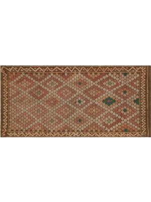 Apex Halı El Dokuması Vintage Yün Pamuk Geometric Halı 36547 154 x 320 cm
