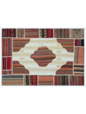 Apex Halı El Dokuması Patchwork Vintage Yün-Pamuk Naturel Halı 25258 160 x 228 cm
