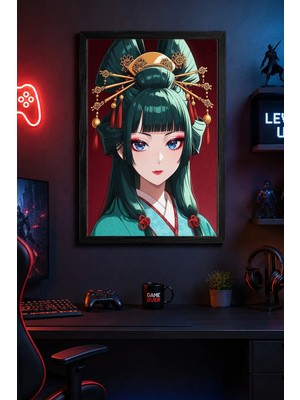 Charmbi Maomao Ahşap Çerçeveli Poster Hediyelik Duvar Tablosu Premium Baskı 15X21 | 21X30 | 30X42