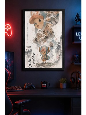 Charmbi One Piece Chopper Ahşap Çerçeveli Poster Hediyelik Duvar Tablosu Baskı 15X21 | 21X30 | 30X42