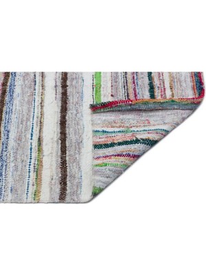 Apex Halı El Dokuması Vintage Yün-Pamuk Çizgili Çaput Halı 32608 202 x 308 cm