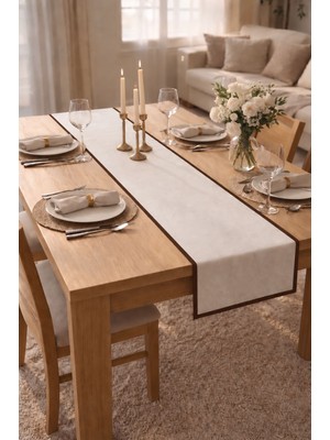 Şah Textile Design Biyeli Premium Yıkanmış Keten Runner 40X110