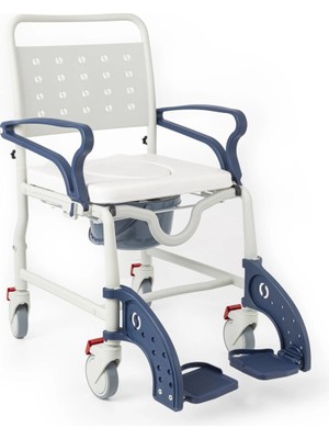 Medikalcim Banyo Tuvalet Sandalyesi Lacivert|soft Minderli,4 Frenli Teker,paslanmaz Gövde DM-8088C
