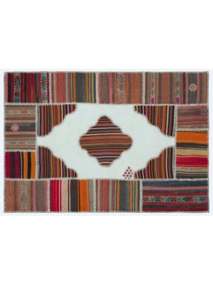 Apex Halı El Dokuması Patchwork Vintage Yün-Pamuk Naturel Halı 25160 127 x 184 cm