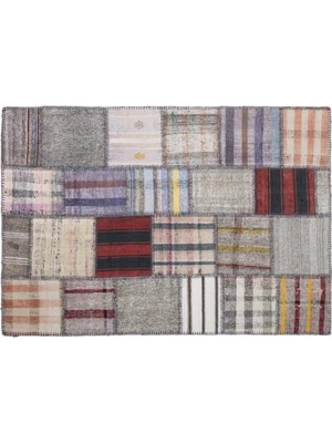Apex Halı El Dokuması Patchwork Vintage Yün-Pamuk Çizgili Halı 1331 160 x 230 cm