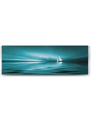 Pratik Ev Beyaz Yelkenli Tablosu, 180X60 cm