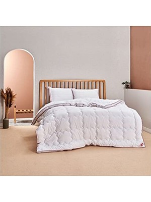 Pratik Ev Beyaz King Size Yorgan, Düz Dış Kumaş %100 Pamuk, Iç Dolgu Mikrojel/elyaf