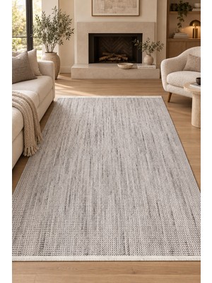 Ally Carpet Boden Peren Gri Özel Ölçü Oturma Odası Yatak Odası Koridor Halısı Robot Süpürge Uyumlu Kolay Temizle