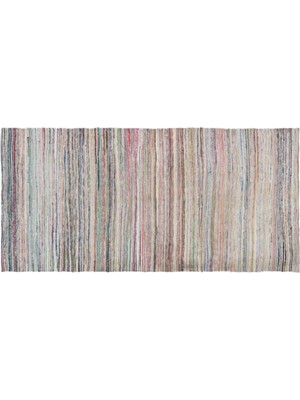 Apex Halı El Dokuması Vintage Yün Pamuk Çizgili Çaput Halı 31764 154 x 312 cm