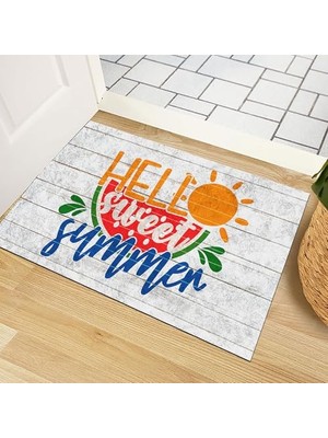 Pratik Ev Kapı Önü Paspası; Modern ve Kapı Paspası | Ev, Ofis ve Dış Mekân Kullanımı Için (Hello Sweet Summer) 45X65