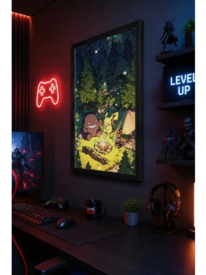 Charmbi Pokemon Temalı 15X21 Ahşap Çerçeveli Anime Poster Hediyelik Duvar Tablosu Premium Baskı