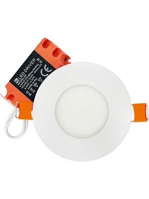 K2 KDL404 3W Sıvaaltı Panel LED Armatür 6500K Beyaz 255 Lümen 230V IP20 Gömme LED Panel