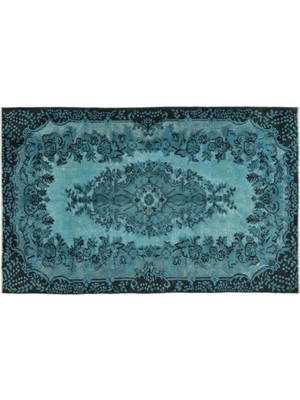 Apex Halı El Dokuması Vintage Yün-Pamuk Turkuaz El Oyması Halı 2668 172 x 274 cm
