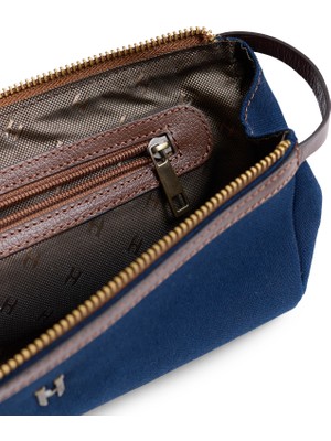 Helmbrook London Unisex Kanvas Deri Detaylı Küçük El Çantası Günlük Minimal Tasarım Edwin
