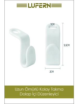 Lufern 10 Adet Çok Amaçlı Askı Çoğaltıcı Gardrop Dolap Içi Düzenleyici Organizer Kanca Seti Çoklayıcı