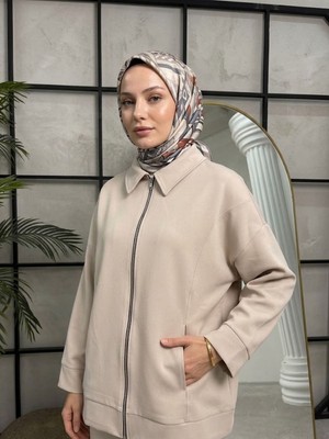 Foremia Cep Detay Fermuarlı Ceket-Taş -