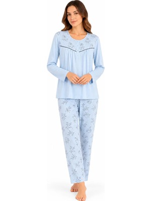 Nena %100 Pamuk Uzun Kol Kadın Pijama Takım 1436
