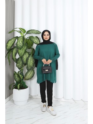Düğme Detaylı Vanezya Tunik