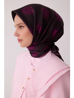 Belli Geometrik Desenli Twill Ipek Eşarp 4427D