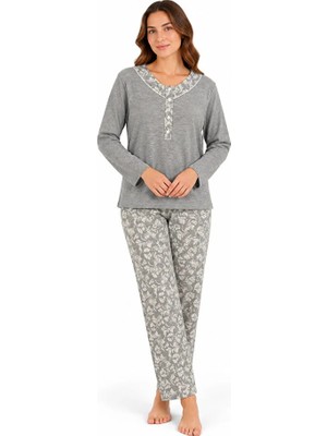 Nena %100 Pamuk Uzun Kol Kadın Pijama Takım 1490