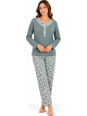 Nena %100 Pamuk Uzun Kol Kadın Pijama Takım 1490