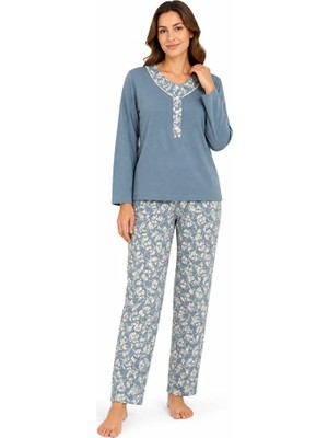 Nena %100 Pamuk Uzun Kol Kadın Pijama Takım 1490