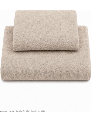 Elif Mira 2 Parça Asker Banyo Havlu Seti 70X140 + 50X90 cm Atlas