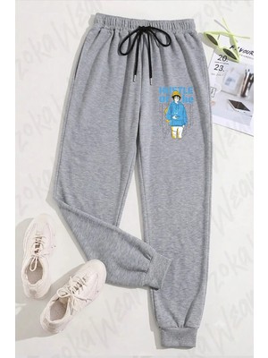 Zoka Wear Unisex Mavi Sweet Giyen Genç Baskılı Eşofman Altı