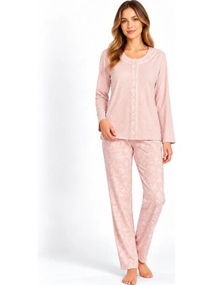 Nena %100 Pamuk Uzun Kol Önden Düğmeli Kadın Pijama Takım 14173