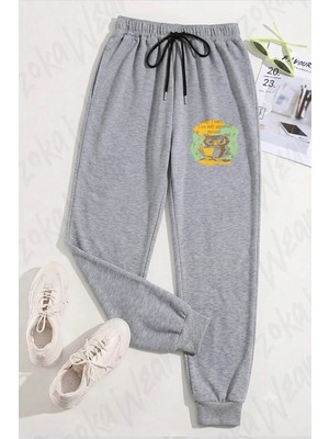 Zoka Wear Unisex Psikoloji Baykuş Kitap Gözlük Baskılı Eşofman Altı