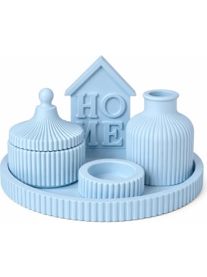 Bohem 5li Home Dekoratif Yuvarlak Tepsili Obje & Aksesuar