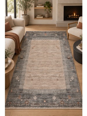Ally Carpet Milas Gri Vizon Modern Oturma Odası Salon Halısı Robot Süpürge Uyumlu Kolay Temizlenebilir Degrade P