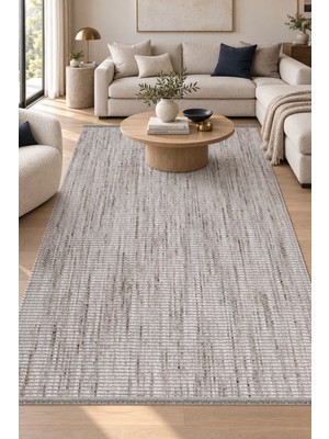 Ally Carpet Peren Gri/vizon Özel Ölçü Salon Oturma Odası Koridor Halısı Robot Süpürge Uyumlu Kolay Temizlenebili
