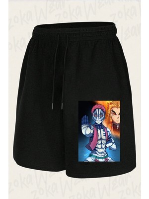 Zoka Wear Unisex Demon Slayer Rengoku Vs Akaza Tasarım Baskılı Şort