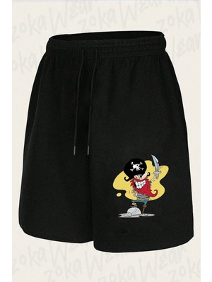 Zoka Wear Unisex Korsan Tasarım Baskılı Şort