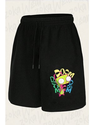 Zoka Wear Unisex Invader Zim V15 Tasarım Baskılı Şort