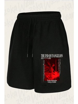 Zoka Wear Unisex Neon Genesis Evangelion Tasarım Baskılı Şort