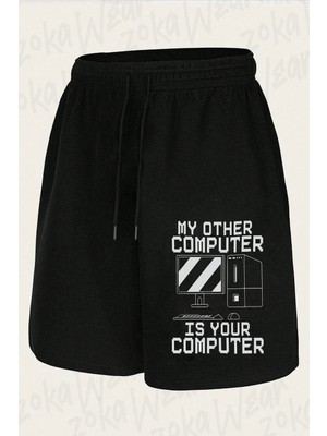 Zoka Wear Unisex Hacker Computer Tasarım Baskılı Şort