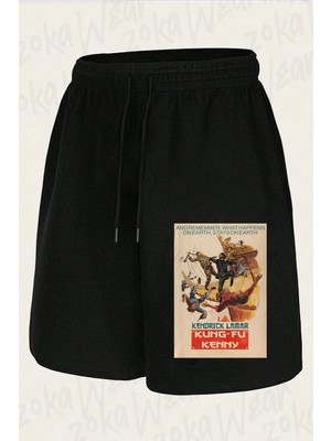 Zoka Wear Unisex Kendrick Lamar Kung Fu Kenny Tasarım Baskılı Şort