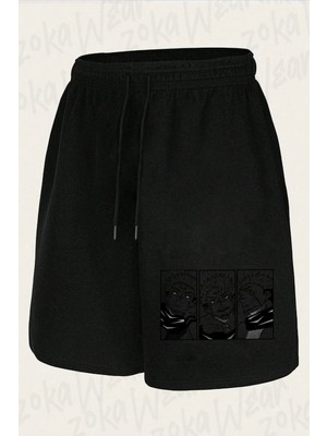 Zoka Wear Unisex Jujutsu Kaisen Sukuna Ryomenn Tasarım Baskılı Şort