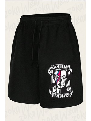 Zoka Wear Unisex David Bowie, Ashes To Ashes, Rock, Metal Tasarım Baskılı Şort