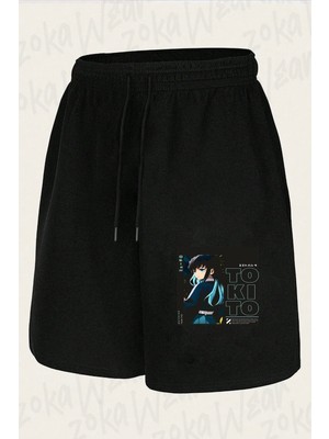Zoka Wear Unisex Muichiro Tokito Demon Slayer Tasarım Baskılı Şort